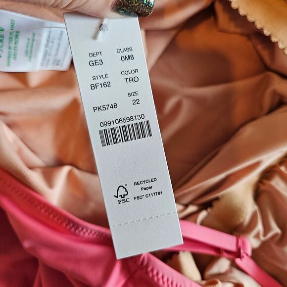 J Crew Scoop Neck One Piece Swimsuit Pink Tea Rose Plus 22 Swim Pool Beach - Picture 5 of 8